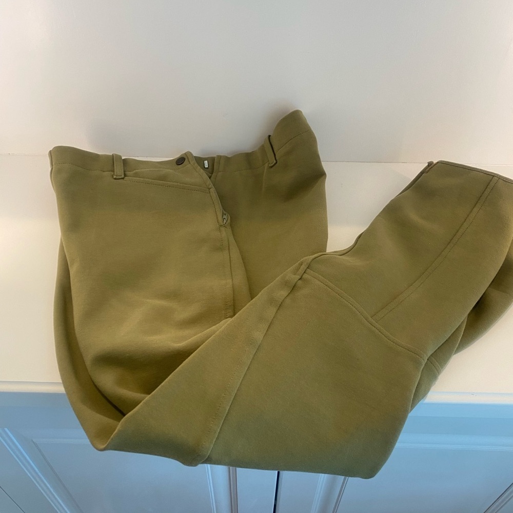 On Course Khaki Cotton Stretch Knee Patch Riding Breeches
